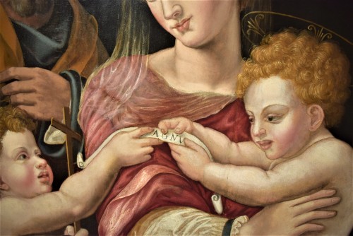 XVIe siècle et avant - Sainte Famille avec Saint Jean école Florentine vers 1530